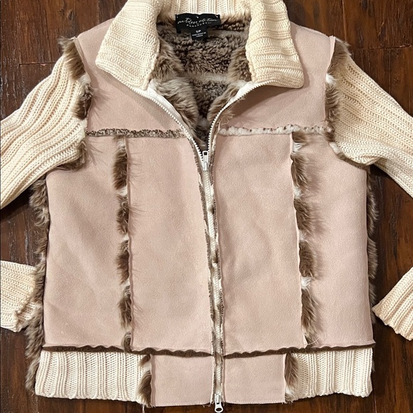 Parkhurst Outdoor Edition Faux Suede & Faux Fur Tan & Cream Jacket Size Small - Picture 2 of 9